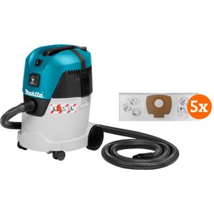 Makita VC2512L + stofzuigerzakken (5x)