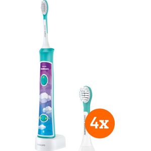 Philips Sonicare for Kids Connected HX6322/04 + opzetborstels vanaf 3 jaar (4 stuks)