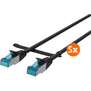 BlueBuilt Netwerkkabel STP CAT6 0,5 meter Zwart 5-Pack
