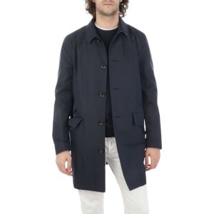 Aquascutum Blauw Katoenen Waterdichte Jas