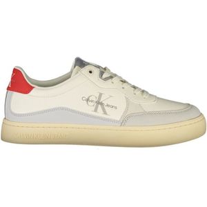 Calvin Klein Witte Polyester Sneaker Met Logoprint