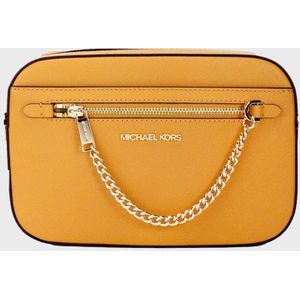 Michael Kors Jet Set Geel Zip Chain Crossbody Tas