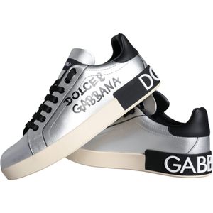 Dolce & Gabbana Zilver Portofino Kalfsleren Sneakers