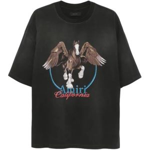 Amiri Grijs Pegaso T-Shirt Met Unieke Pegasus Print