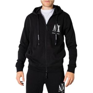 Armani Exchange Zwart Hoodie Met Rits En Logo