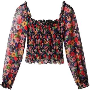 Desigual Meerkleurig Floral Tulle T-shirt