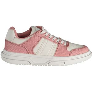 Tommy Hilfiger Roze Polyester Sneaker Met Veters En Logo