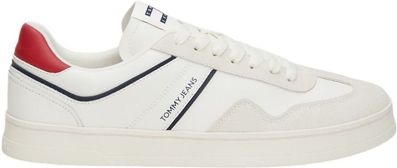 Tommy Hilfiger Wit Retro Suède Sneaker Met Cupsole