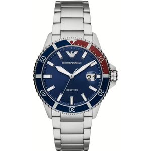 Emporio Armani Zilver Staal Quartz Heren Horloge