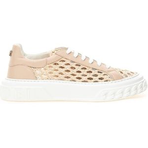 Casadei Chic Beige Leather OFF ROAD Sneakers