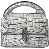 Balenciaga Mini Tas van Alligatorleer in Metallic Zilver