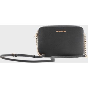 Michael Kors Jet Set East West Saffiano Zwart Crossbody Tas / Handtas