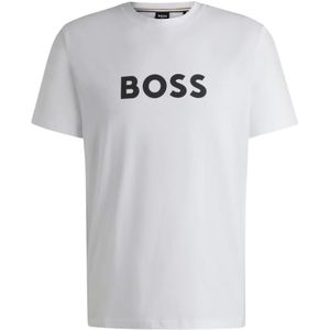 Hugo Boss Wit Katoenen Bold T-shirt