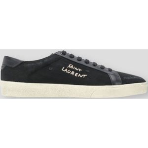 Saint Laurent Leer Sneakers Zwart