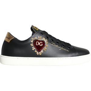 Dolce & Gabbana Zwart Portofino Sacred Heart Sneakers