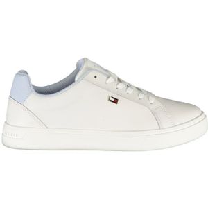 Tommy Hilfiger Witte Polyester Sneakers Met Contrastdetails