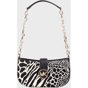 Michael Kors Carmen Zwart / Wit Schoudertas / Crossbody Tas