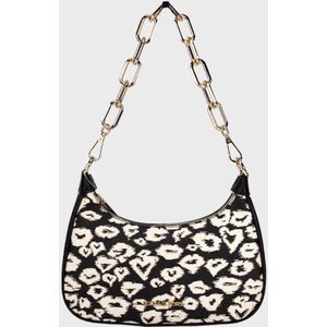 Michael Kors Cora Zwart Heart Print Crossbody Tas