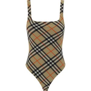 Burberry Swimsuit Met Iconisch Archivio Check Patroon