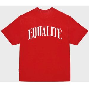 Equalite Oliver Oversized T-shirt Rood / Off White Unisex