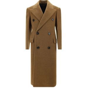 Burberry Breasted Coat Met Brede Lapen En Regular Fit