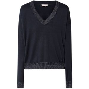 Liu Jo Donkerblauw Gebreide Pullover Trui