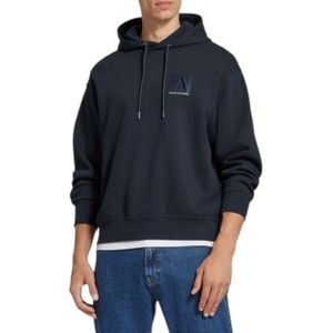 Armani Exchange Donkerblauw Piqué Hoodie