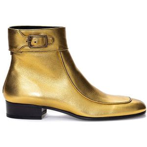 Saint Laurent Goud Leren Laarzen