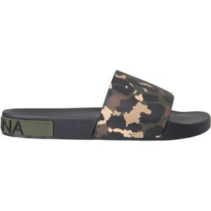 Dolce & Gabbana Camouflage Leren Slippers