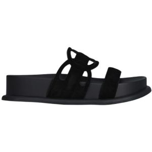 Liu Jo Zwart Sandalen Met Logo