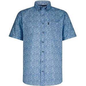 State Of Art Short Sleeve Hemd Leafs Blau - Größe L