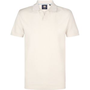 Petrol Knitted Polo Ecru - Größe M