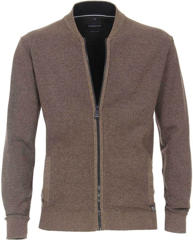 Casa Moda Zip Strickjacke Beige - Größe XXL