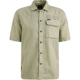 PME Legend Short Sleeve Hemd Linen Blend Grün - Größe XL