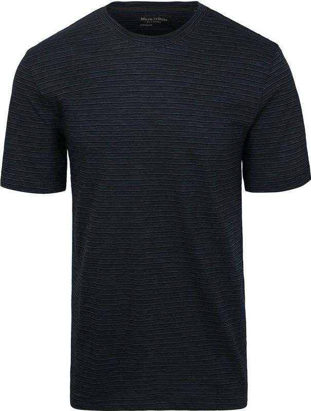 Marc O'Polo T-shirt Slub Stripes Dark Navy - Größe M