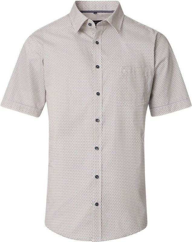 Casa Moda Short Sleeve Freizeithemd Druck Grün - Größe L