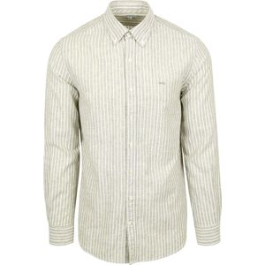 McGregor Hemd Linen Blend Streifen Grün - Größe S