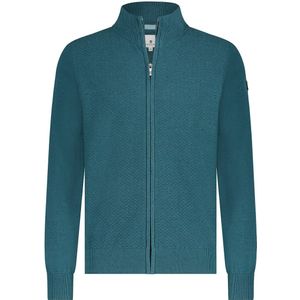 State Of Art Strickjacke Zip Struktur Petrol Grün - Größe XXL