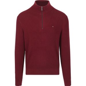 Tommy Hilfiger Half Zip Kabelpullover Bordeaux - Größe XXL