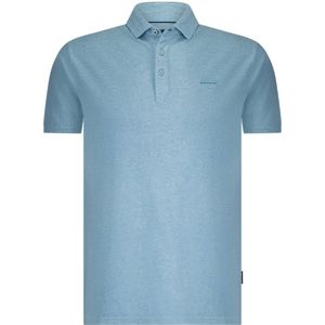 State of Art Poloshirt Piqué Melange Hellblau - Größe XXL