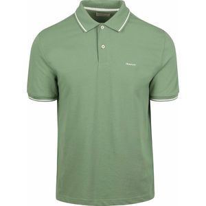 Gant Tipping Piqué Poloshirt Grün - Größe XXL