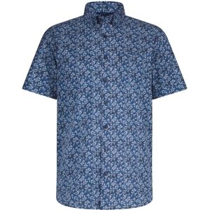 State Of Art Short Sleeve Hemd Leafs Navy - Größe 3XL