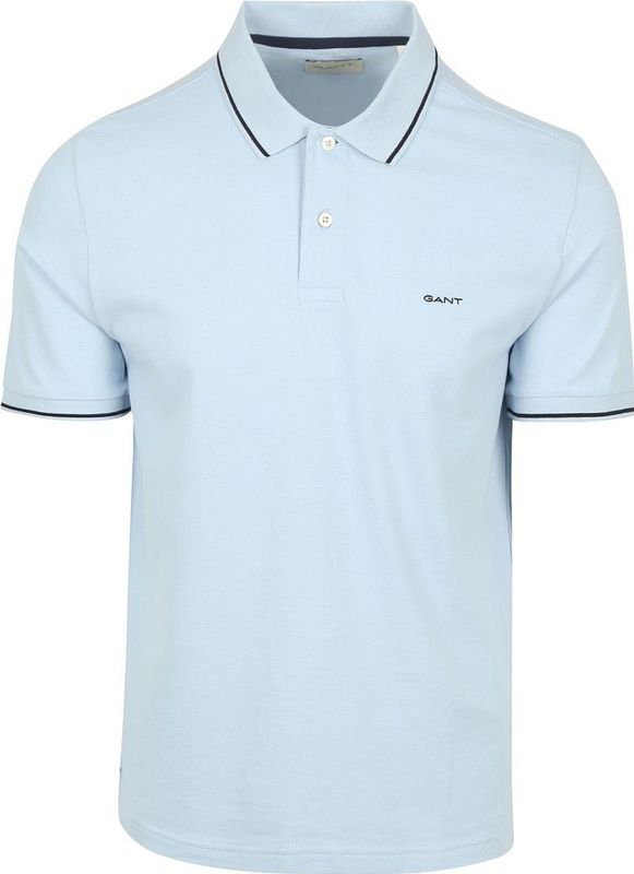 Gant Tipping Piqué Poloshirt Hellblau - Größe XXL