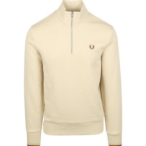 Fred Perry Half Zip Pullover Ecru - Größe 3XL