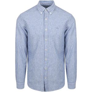 McGregor Hemd Linen Blend Streifen Blau - Größe M