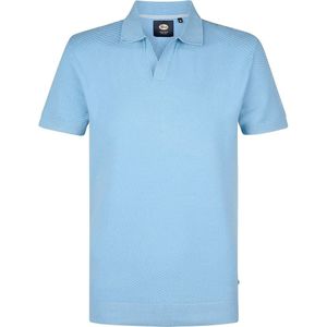 Petrol Knitted Polo Hellblau - Größe M