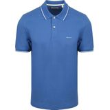 Gant Tipping Piqué Poloshirt Blau - Größe M