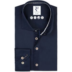 R2 Hemd Fine Twill Navy - Größe 40