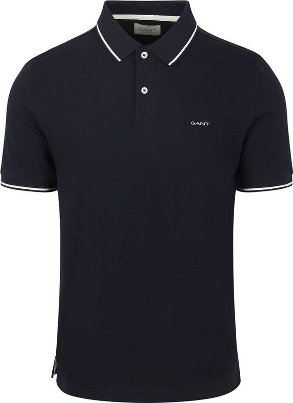 Gant Tipping Piqué Poloshirt Navy - Größe 3XL