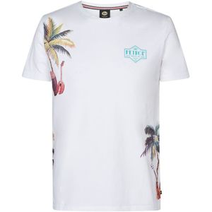 Petrol T-Shirt Islandcrest Print Weiß - Größe M
